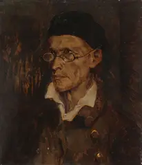 Portrait of a Man wearing Beret by Paul Wilhelm Harnisch, Oil on artist board, offered Dec 2025