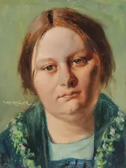 Franz Obermüller, Die Gluckliche Hausfrau, Oil on wood panel