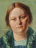Franz Obermüller, Die Gluckliche Hausfrau, Oil on wood panel