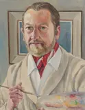 Ernst Gege, Self Portrait (The Painter with his Palette), Oil on board