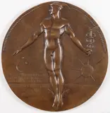 Arthur Lee, Lindbergh Commemorative with Mercury, Bronze with brown patina