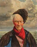 J. Hyck, Portrait of an Old Fisherman, Oil on artist board