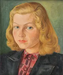 Portrait of a School Girl by German School, Oil on canvas, sold Dec 2025