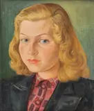 German School, Portrait of a School Girl, Oil on canvas