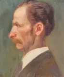 Johannes Martini, Bust Profile Portrait of a Man, Oil on canvas