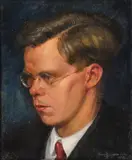 Franz Hausmann, Portrait of a Man in Glasses, Oil on canvas