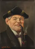 Hans Schüler, Portrait of a Man with Pipe, Oil on wood panel