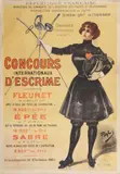 Jean de Paleologu, Concours Internationaux d'Escrime (International Fencing Competition),, Stone lithograph in colors, printed by Chardin, Paris