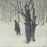 Prager, Walk in the Snowy Woods, Oil on canvas