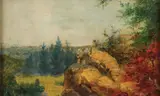 Peter Comandini, Rocky Landscape, Oil on canvas