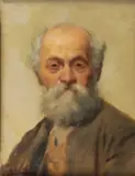 Ludwig Patek, Portrait of a Bearded Man, Oil on wood panel in ebonized Dutch frame