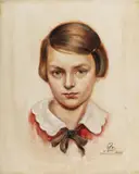 German School, Portrait of a Young Girl, Oil on board