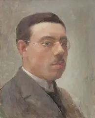 Munich School, Portrait of a Man with Eyeglasses, Oil on canvas