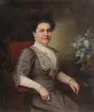L.R. Evans, Portrait of a Seated Woman – Portrait of Mrs. Emma McClelland, Scranton, PA, Oil on canvas