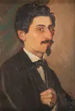 French School, Portrait of a Dark-Haired Man with a Goatee, Oil on canvas laid down on artist board