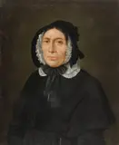 French School, Portrait of a Woman in a Black Dress, Oil on canvas