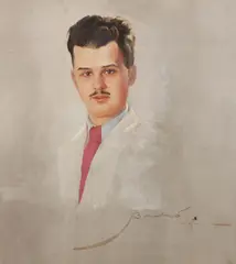 Portrait of a Young Man with Mustache and Red Tie by Baccio Bandinelli, Oil on canvas, offered Dec 2025