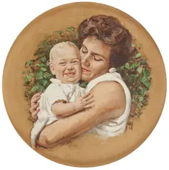 Richard W. Baldwin, Mother and Child, Oil on canvas board