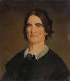 American School, Portrait of Woman with Lace Collar and Brooch, Oil on canvas