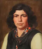 Camille Macklot, Portrait of a Gypsy Woman, Oil on wood panel