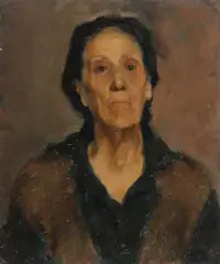 Portrait of a Worn Woman by Continental School, Oil on canvas, sold Dec 2025