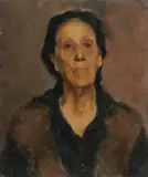 Continental School, Portrait of a Worn Woman, Oil on canvas