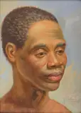 J. Delarge, Bust Portrait, Oil on artist board