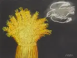 Jack Knox, CORN & DOVE, pastel on black paper