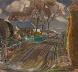 David Macbeth Sutherland, COUNTRY LANE, JOPPA, oil on board