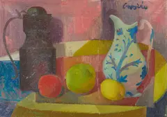 William Crosbie, STILL LIFE WITH GLASGOW JUG, oil on canvas
