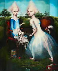Heather Nevay, THE LITTLE TEA PARTY, 2005, oil and acrylic on panel