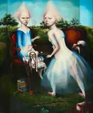 Heather Nevay, THE LITTLE TEA PARTY, 2005, oil and acrylic on panel