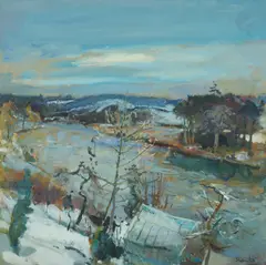 Duncan Shanks, THE CLYDE AT CROSSFORD - JANUARY, oil on canvas