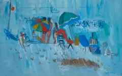 David Michie, ON THE BEACH, oil on canvas