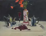 Norman Kirkham, THE GLASS OF CHERRIES, oil on canvas