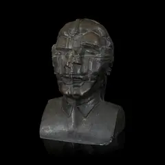 Eduardo Paolozzi, BRONZE HEAD WITH SHIRT COLLAR – 1984, Bronze, 1/2