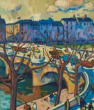 Joan Gillespie, BRIDGE ON THE SEINE, oil on canvas