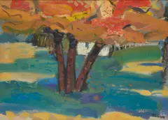 Glen Scouller, AUTUMN TREES, oil on canvas