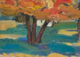 Glen Scouller, AUTUMN TREES, oil on canvas