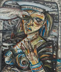 Joyce W. Cairns, H.M.S. GALATEA, mixed media