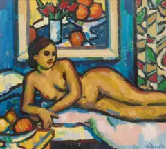 Joan Gillespie, RECLINING NUDE, oil on canvas