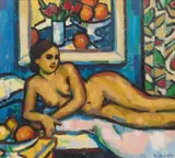 Joan Gillespie, RECLINING NUDE, oil on canvas