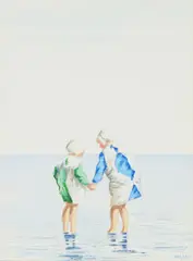 Jack Vettriano, PADDLING, watercolour and body colour