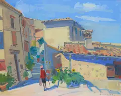 Glen Scouller, THE PINK CHAPEAU, BOUYON, oil on canvas