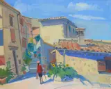 Glen Scouller, THE PINK CHAPEAU, BOUYON, oil on canvas
