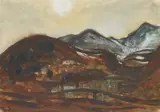 John Houston, MOUNTAINS IN WINTER, ITALY, watercolour
