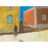 Elizabeth Blackadder, PORTUGUESE VILLAGE, 1967, oil on canvas