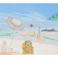 David Michie, SUNSHADE AND BEACH, oil on canvas
