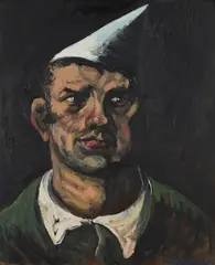Peter Howson, MAN WITH HAT, oil on canvas