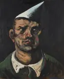 Peter Howson, MAN WITH HAT, oil on canvas